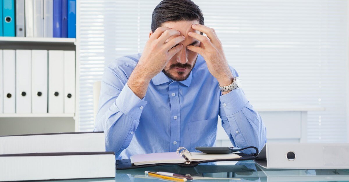 anxious at desk